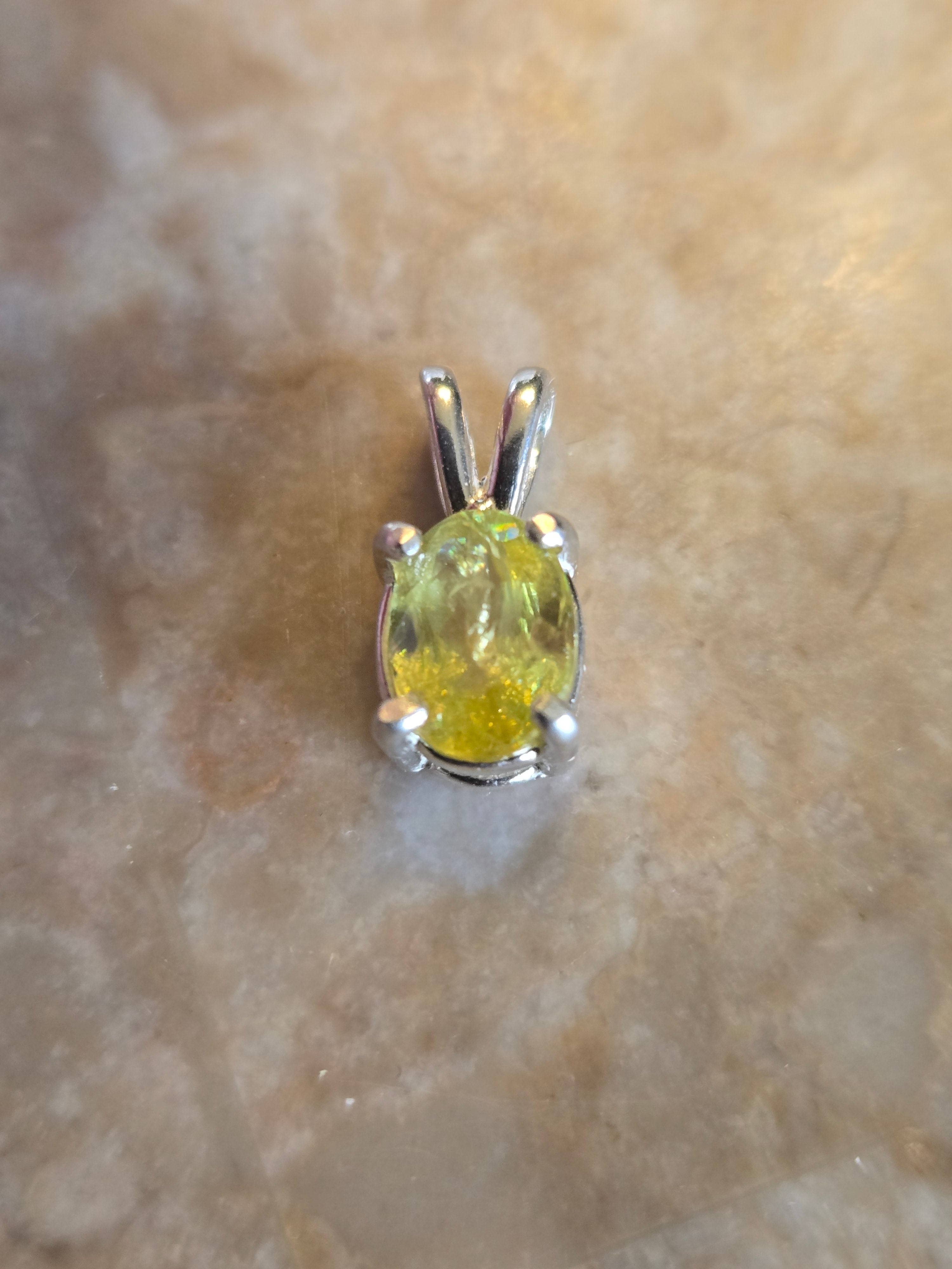 Sphene oval pendant
