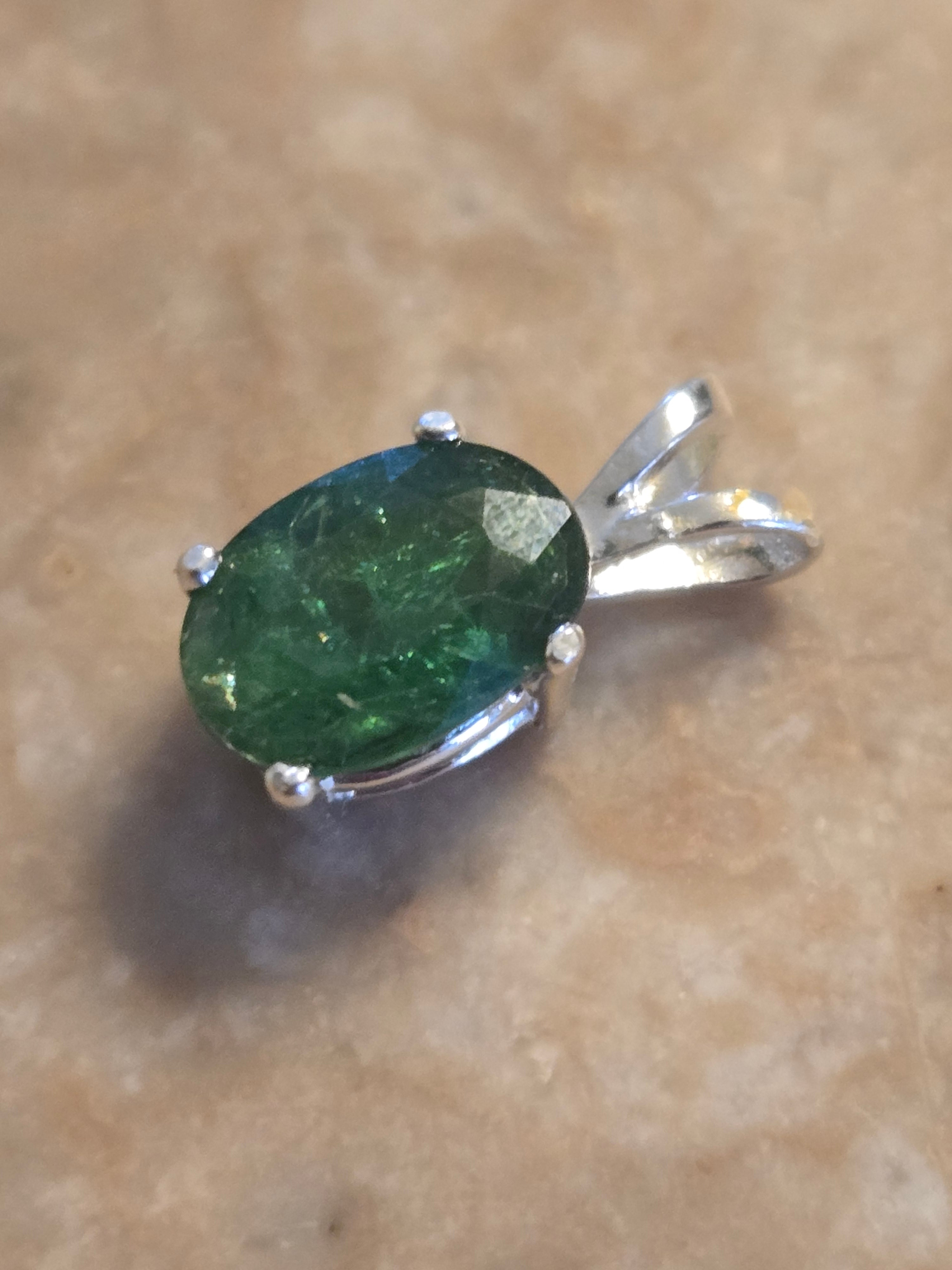 Tsavorite garnet pendant