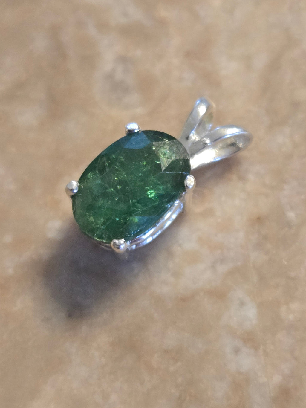 Tsavorite garnet pendant