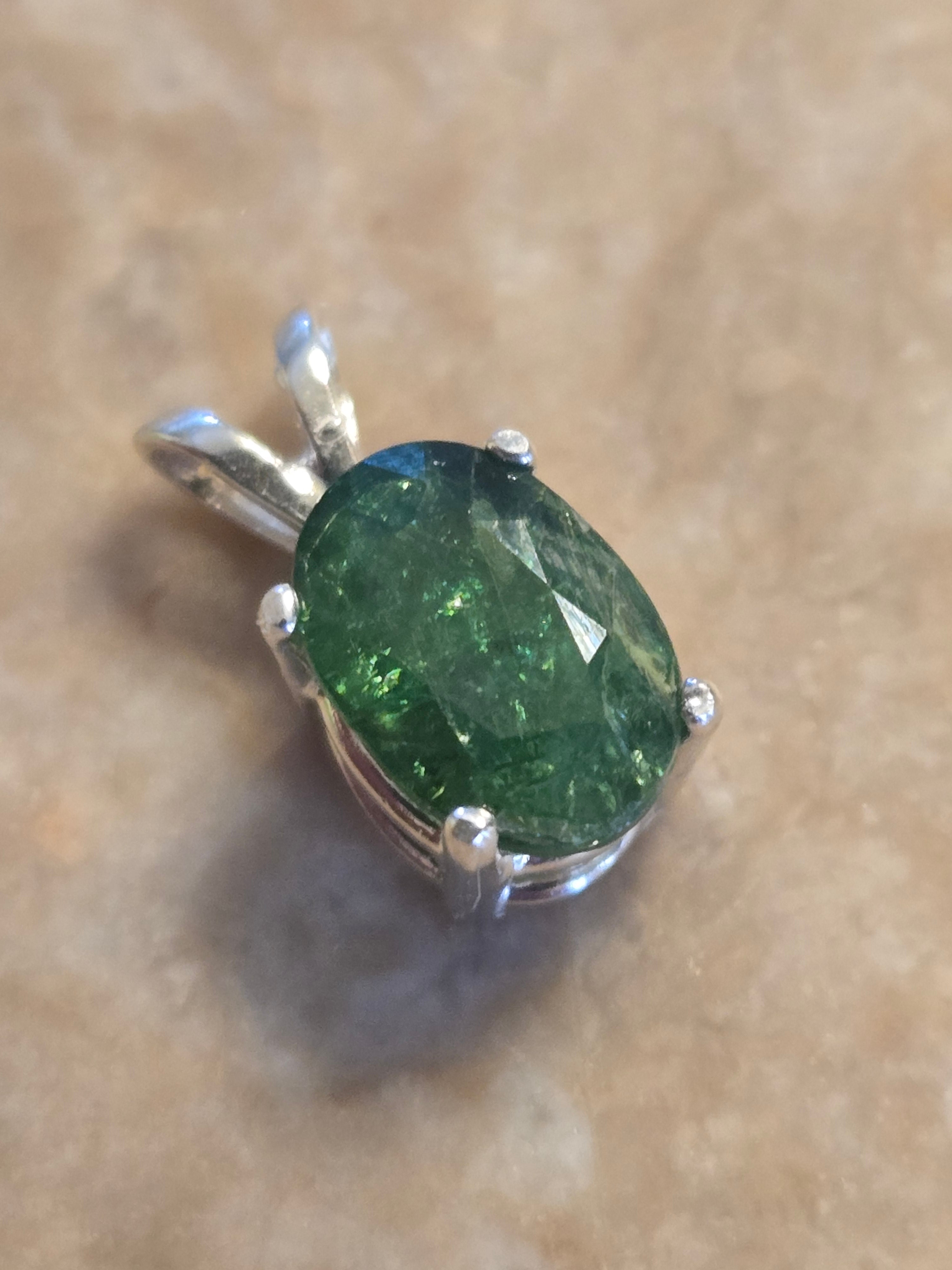 Tsavorite garnet pendant