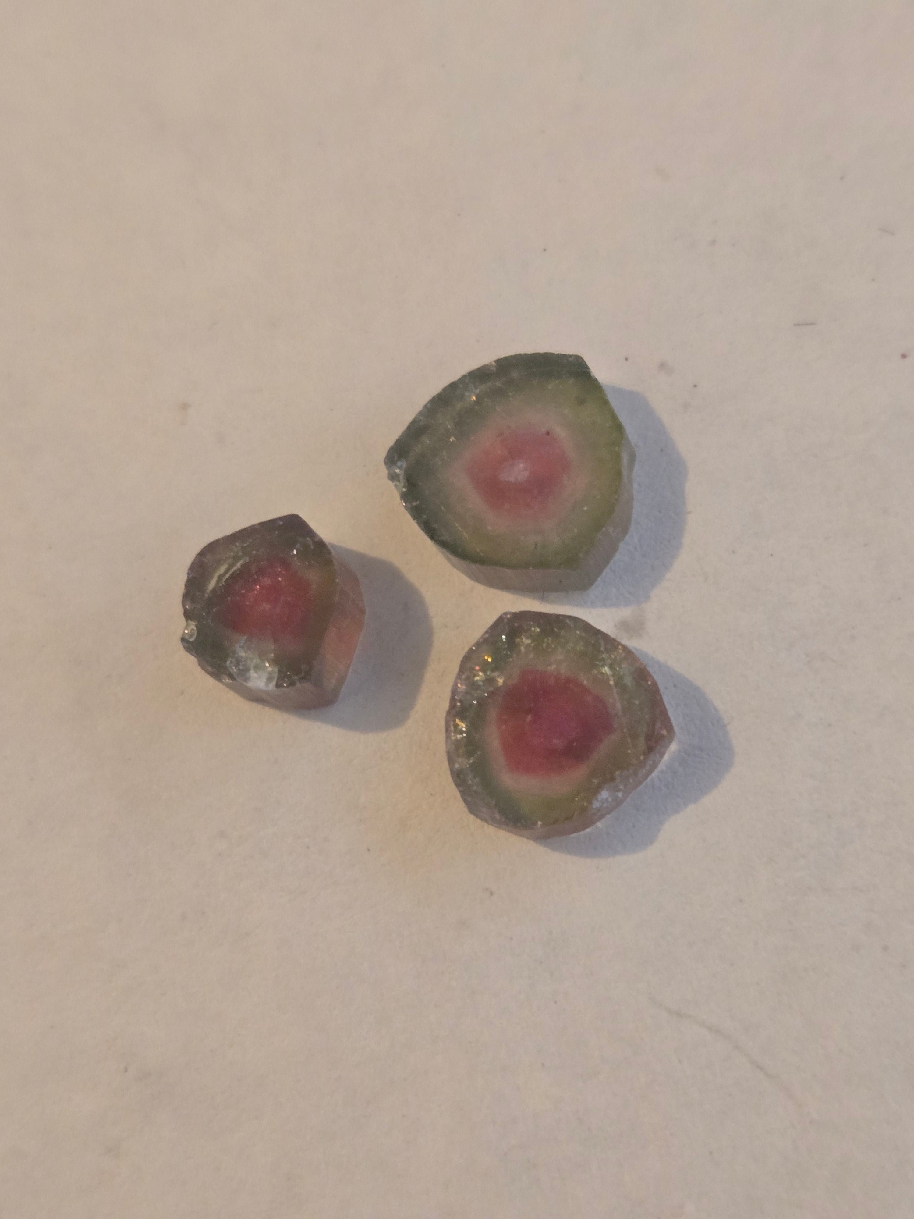 Watermelon tourmaliine slices
