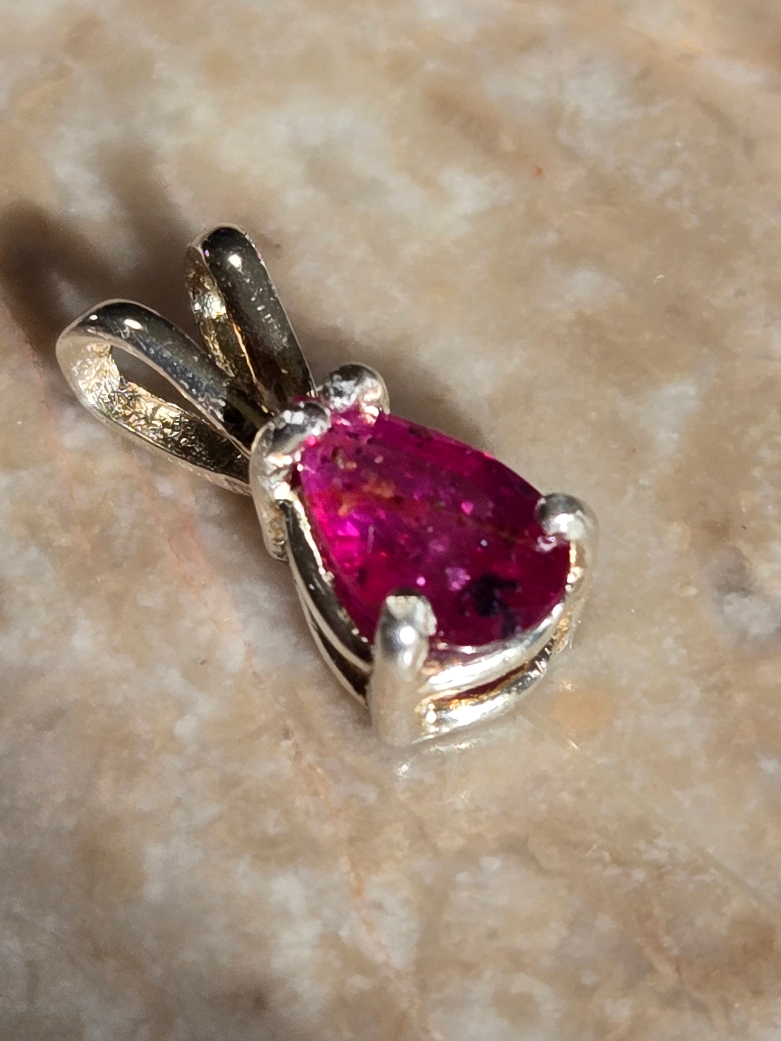 Winza Ruby Pear pendant
